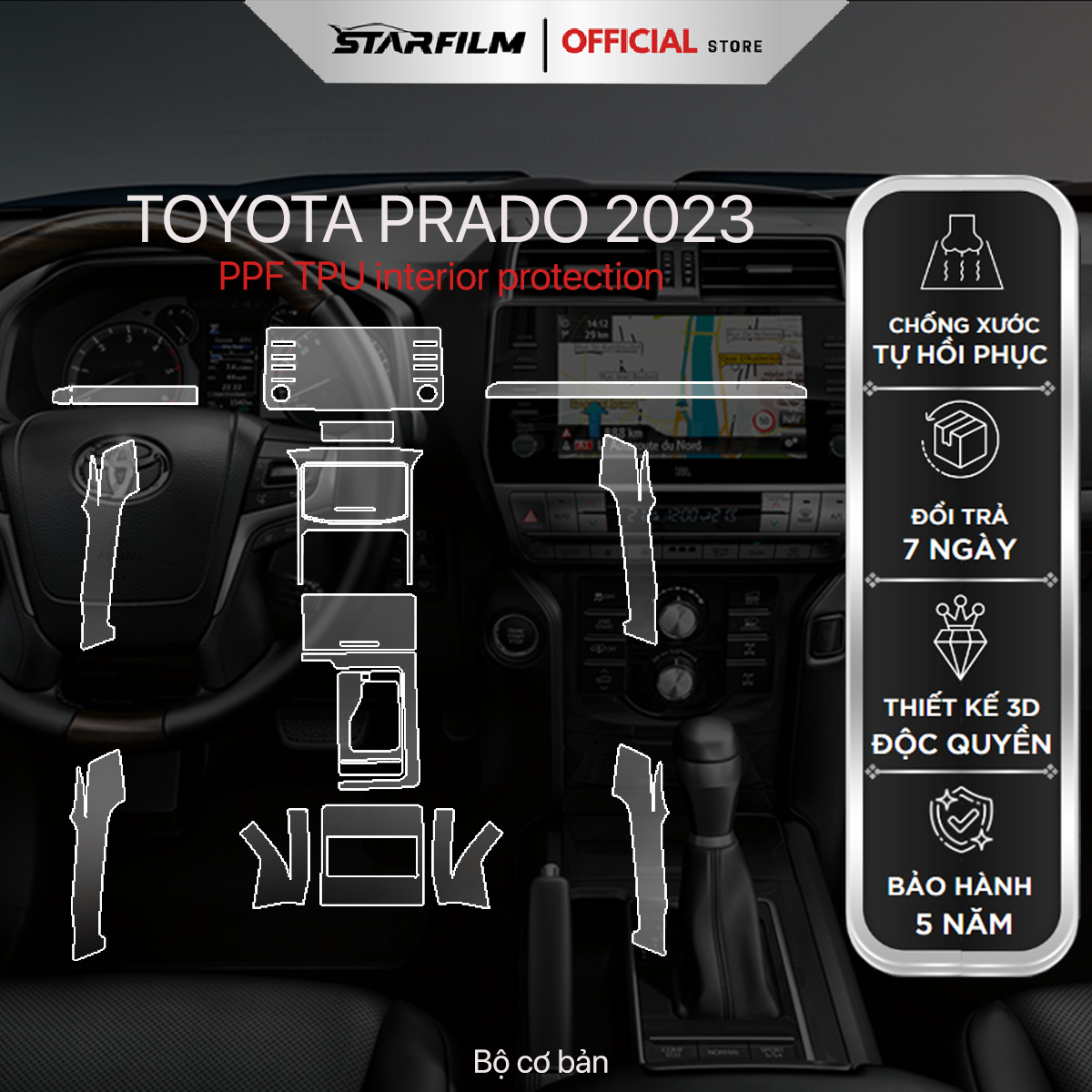 Toyota Prado 2023 PPF TPU chống xước tự hồi phục STARFILM